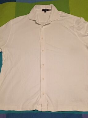 Men's Banana Republic White Button-Up Polo Shirt